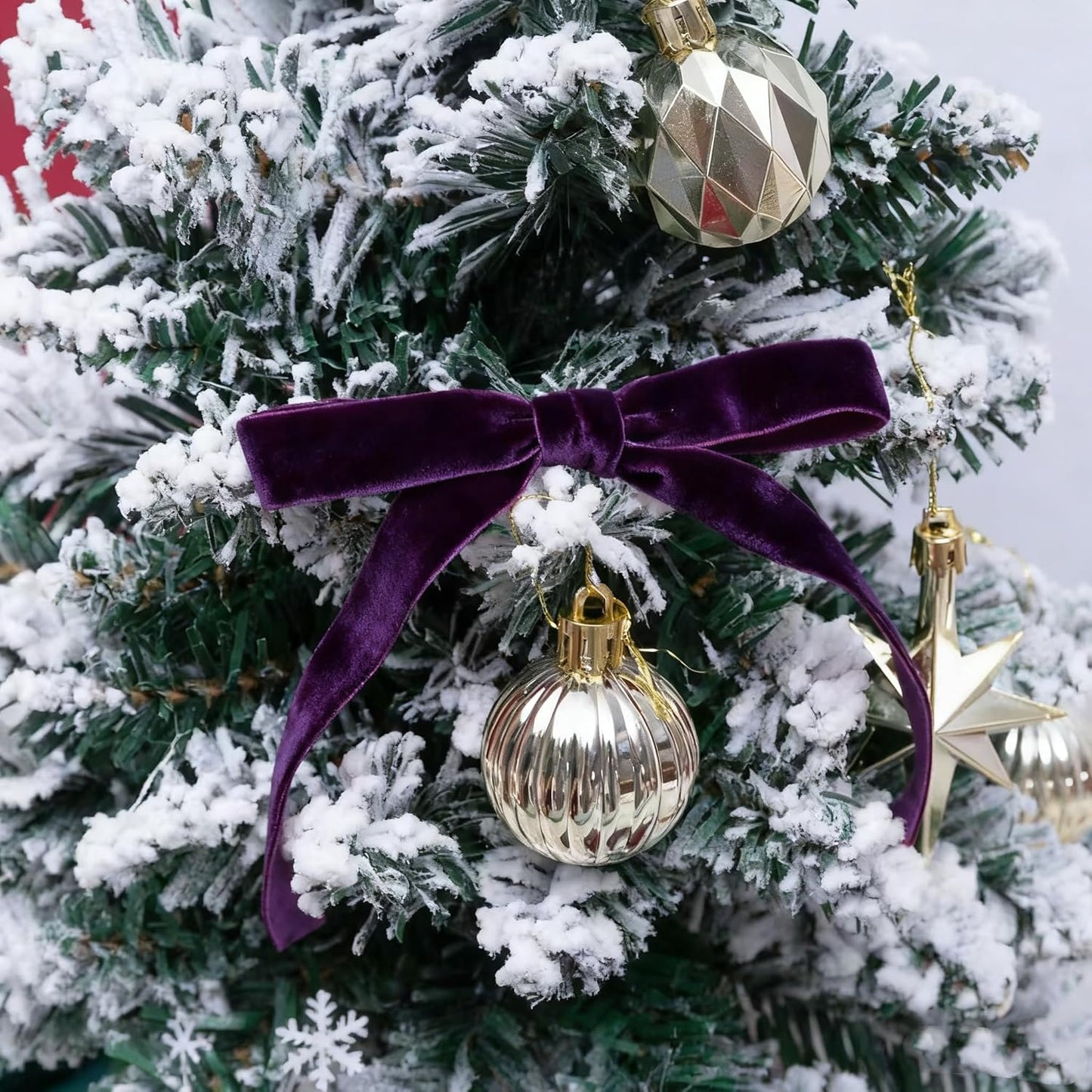 Vintage Purple Velvet Ribbon Christmas Ribbon for Gift Wrapping Crafts Christmas Tree Ornaments Halloween Garland Decorations, 5/8 Inch X 25Yd - Crafty Corner