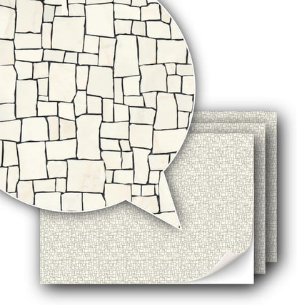 3 Sheets Self-Adhesive Decorative Film Paving Stones and Surfaces for Model Making in Scale 1:87 Scale H0 (UK: 3.5 mm Scale) (Broken Mosaik)
