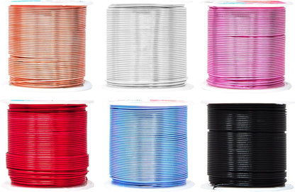 Mandala Crafts 18 Gauge Anodized Aluminum Craft Wire for Jewelry Making - 450 FT Colored Flexible Silver Copper Black Pink Ice Blue Red Wire - Bendable for Bonsai Armature Crafting Sculpting - Crafty Corner