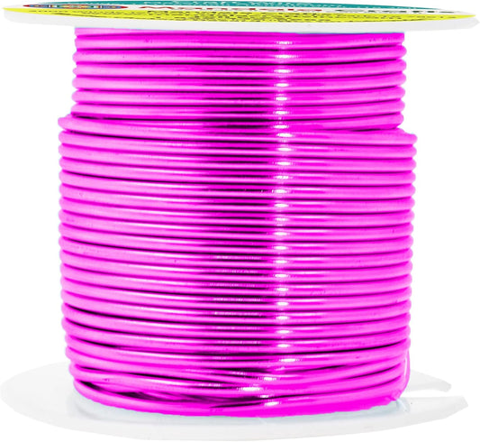 Mandala Crafts 14 Gauge Anodized Aluminum Craft Wire for Jewelry Making - 60 FT Colored Flexible Magenta Wire - Bendable for Bonsai Armature Crafting Sculpting - Crafty Corner
