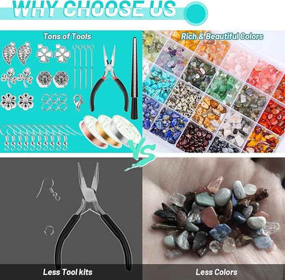 selizo Jewelry Making Kits for Adults Women with 28 Colors Crystal Beads, 1660Pcs Crystal Bead Ring Maker Kit with Jewelry Making Supplies