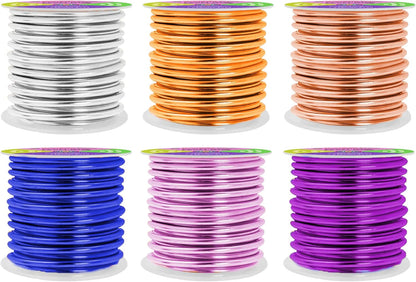 Mandala Crafts 8 Gauge Anodized Aluminum Craft Wire for Jewelry Making - 120 FT Colored Flexible Silver Copper Gold True Blue Purple Pink Wire - Bendable for Bonsai Armature Crafting Sculpting - Crafty Corner