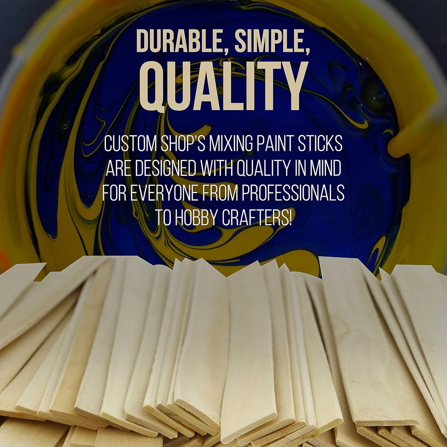 Custom Shop Craft and Paint Sticks - (Pack -100 Sticks) 12" Inch Premium Grade Wood Stirrers/Paddles - Use for Wood Crafts, Mixing Epoxy Resin or Paint, Garden Sign Posts