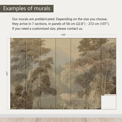 AFZEVEB-Tropical Jungle Wallpaper Landscape Tree Wall murals for Bedroom 159"x107"(Not Peel and Stick)
