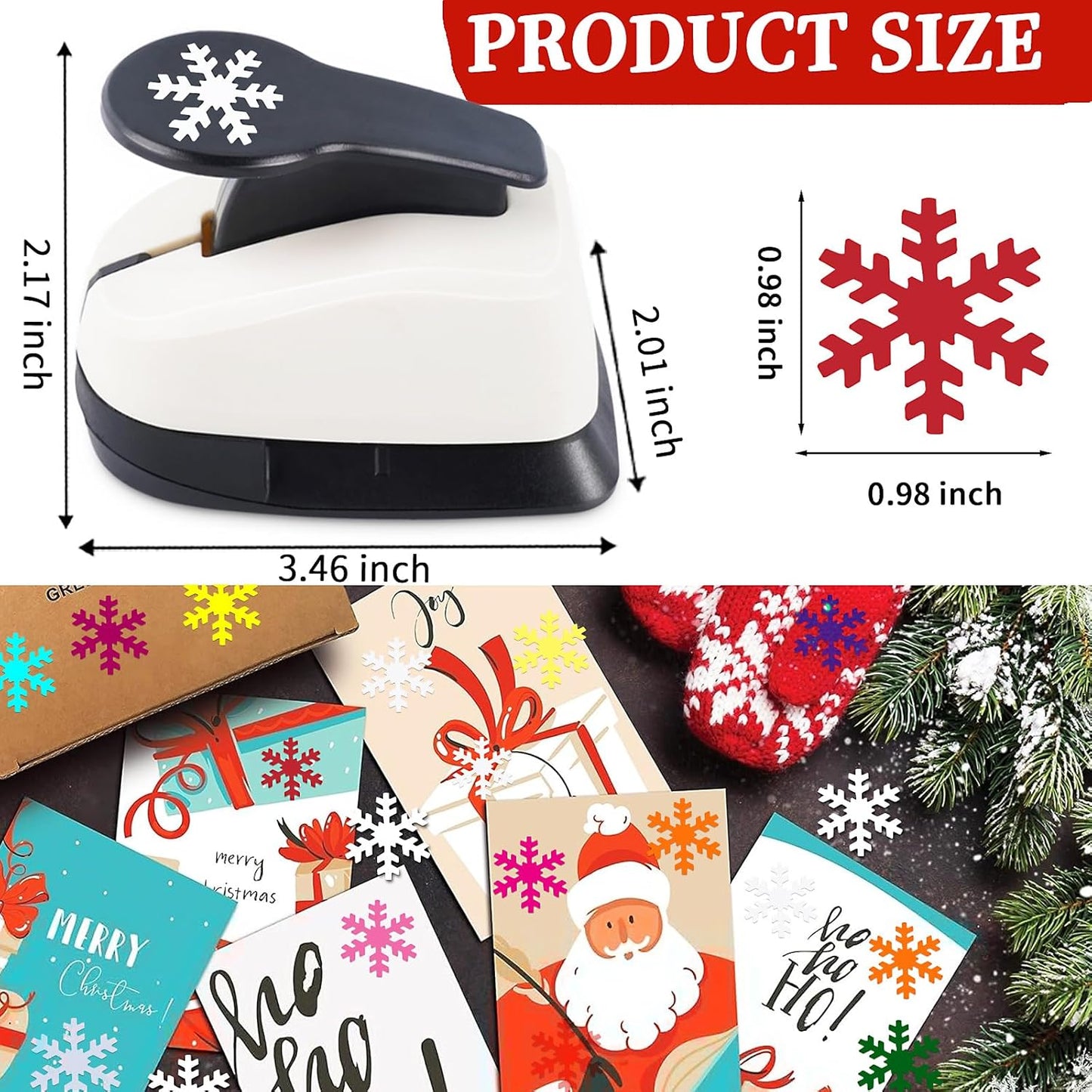 Snowflakes Punch for Crafting, 1 Inch Christmas Punch, Paper Punches for Christmas, Snowflakes Hole Punches, Snowflake Crafts Puncher for Handmade Scrapbook Cards - Crafty Corner