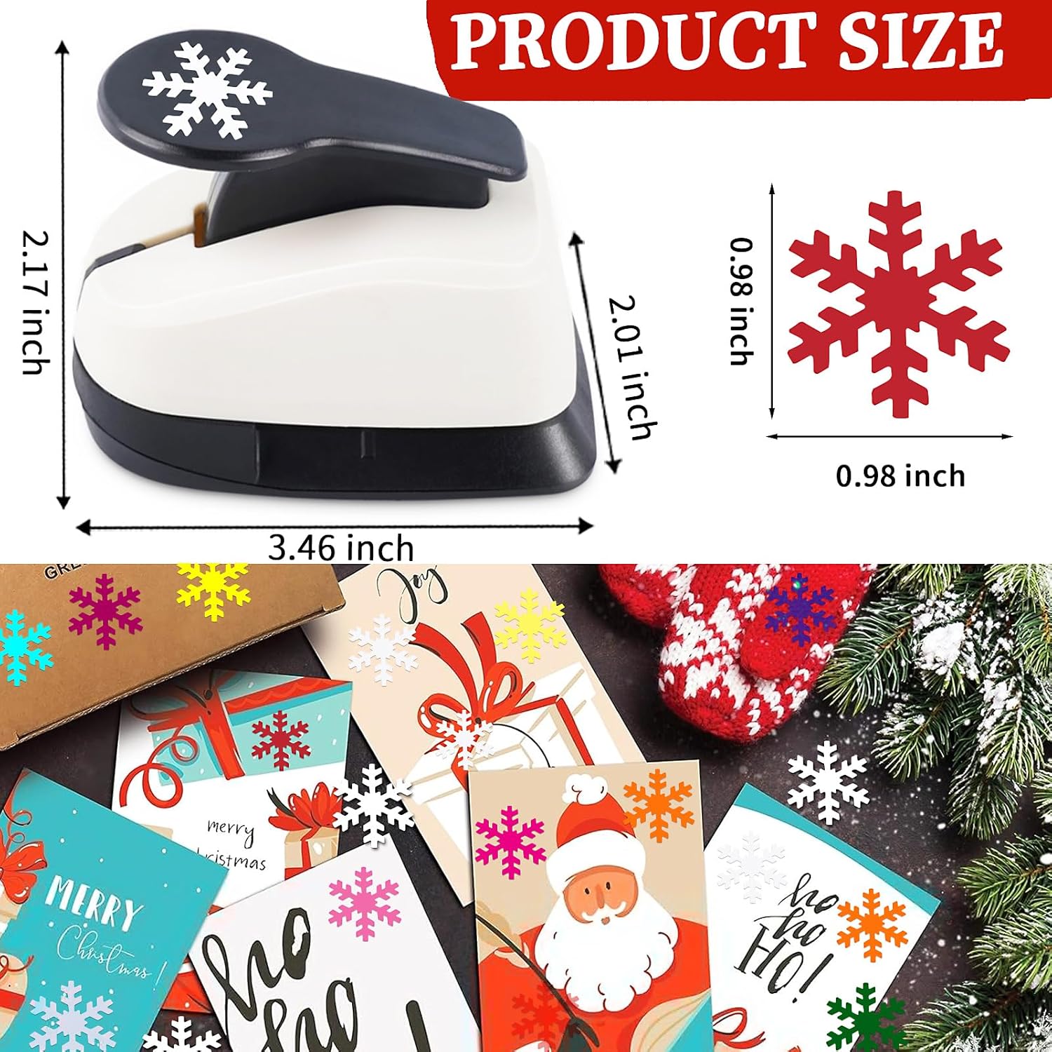 Snowflakes Punch for Crafting, 1 Inch Christmas Punch, Paper Punches for Christmas, Snowflakes Hole Punches, Snowflake Crafts Puncher for Handmade Scrapbook Cards - Crafty Corner