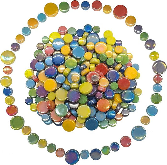 Mosaic Tiles for Crafts, 1.1LB Colorful Glass Mosaic Pieces for Art Supplies, Assorted Colors Mosaic Tiles for Mosaic Making Kit DIY Hobbies Children Handmade Home Decoration Art Projects