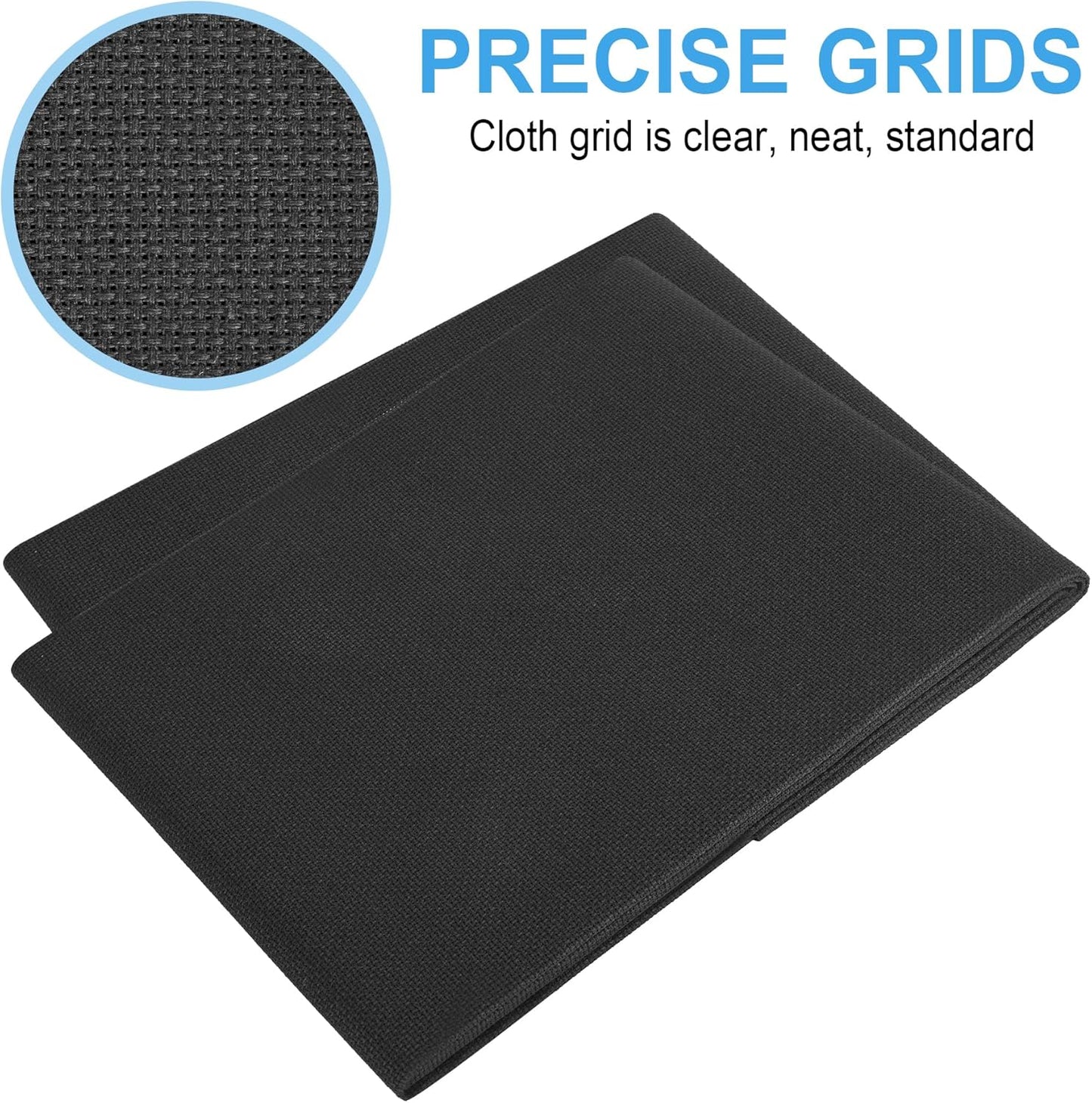 Cross Stitch Fabric 14 Count Aida Cloth 59 x 39 Inch Large Size Classic Reserve Cross Stitch Supplies Embroidery Fabric for Home DIY Craft Decoration Handmade, Black