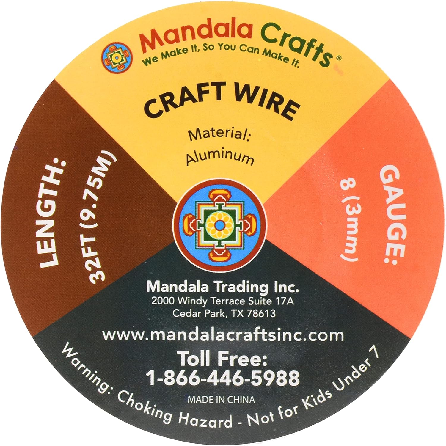 Mandala Crafts 8 Gauge Anodized Aluminum Craft Wire for Jewelry Making - 32 FT Colored Flexible Purple Wire - Bendable for Bonsai Armature Crafting Sculpting - Crafty Corner