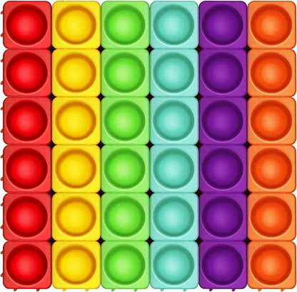 Giant Pop Blocks Bubble Premium Silicone Pop Fidget Blocks for Endless Joy and Education - Vibrant Pop Blocks for Imaginative Play and Puzzle Games-Toy for Kids (36PCS)