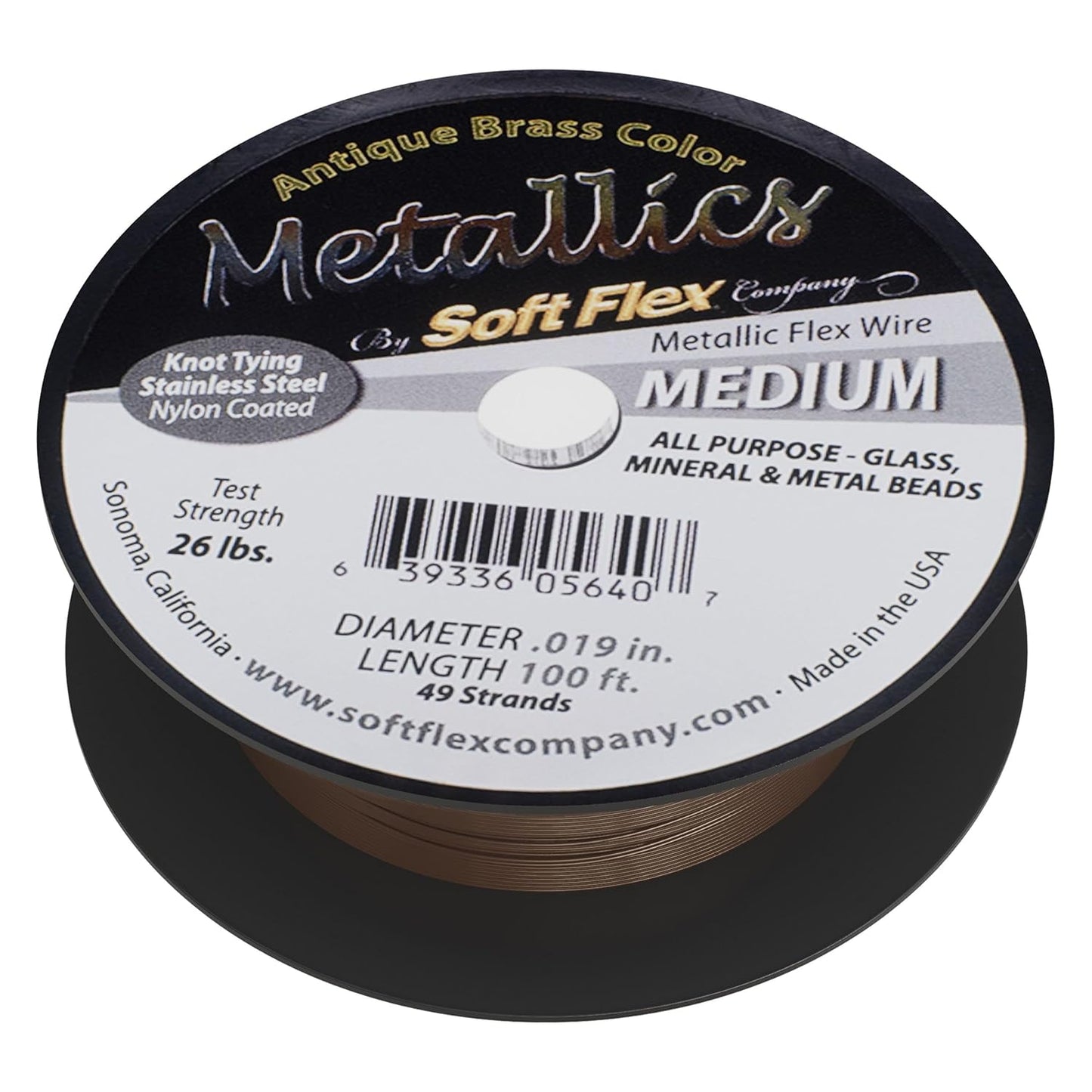 Soft Flex 49 Strand Beading Wire - Medium 0.19 Diameter - 100 Feet Nylon Design Wire - Crafty Corner