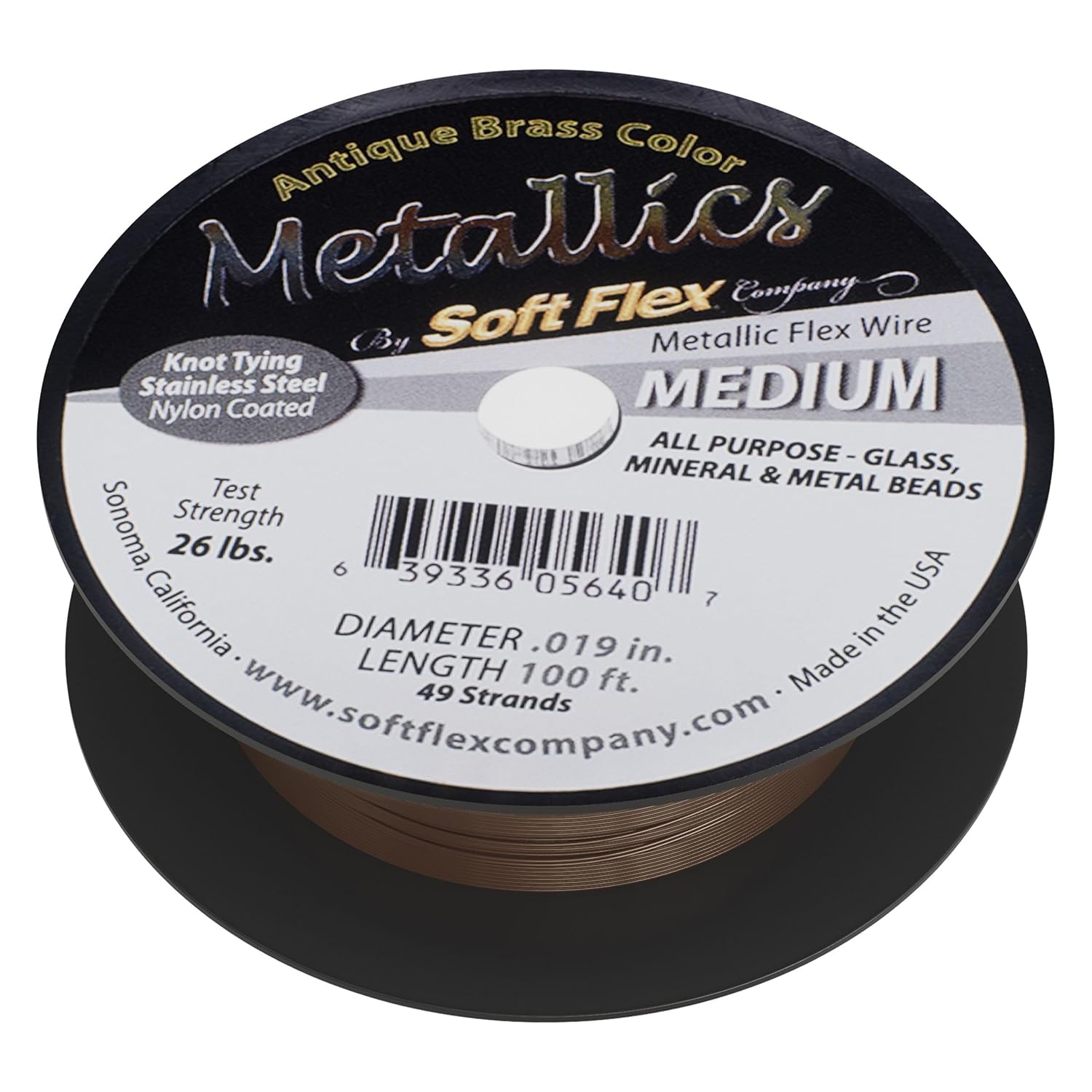 Soft Flex 49 Strand Beading Wire - Medium 0.19 Diameter - 100 Feet Nylon Design Wire - Crafty Corner