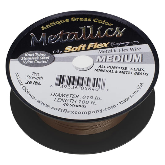 Soft Flex 49 Strand Beading Wire - Medium 0.19 Diameter - 100 Feet Nylon Design Wire - Crafty Corner