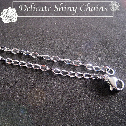 Jishi 33ft Twisted Cable Chain 2mm Silver Stainless Steel Link Chain, Jewelry Making Supplies Necklace Bracelet Extender, DIY Craft Earring Findings, Metal Link Chain Roll w/Lobster Clasps, Jump Rings