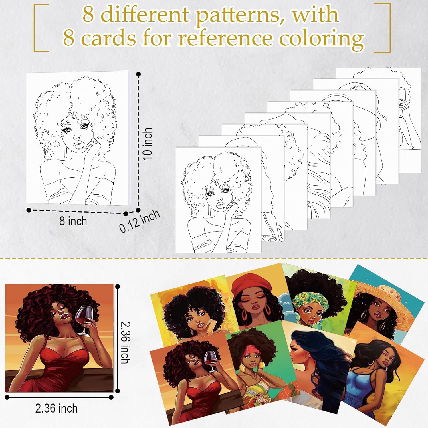 Cholemy 36 Pcs Paint and Sip Kit for Adults 8''x10'' Pre Drawn Canvas for Painting DIY Afro Acrylic Painting Kit Wood Easel Brushes Date Night Bulk for Christmas Party Gifts(Fashion Women) - Crafty Corner
