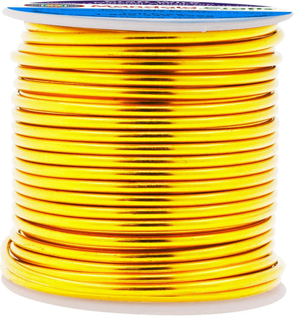 Mandala Crafts 12 Gauge Anodized Aluminum Craft Wire for Jewelry Making - 60 FT Colored Flexible Light Gold Tone Wire - Bendable for Bonsai Armature Crafting Sculpting - Crafty Corner