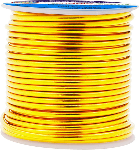 Mandala Crafts 12 Gauge Anodized Aluminum Craft Wire for Jewelry Making - 60 FT Colored Flexible Light Gold Tone Wire - Bendable for Bonsai Armature Crafting Sculpting - Crafty Corner