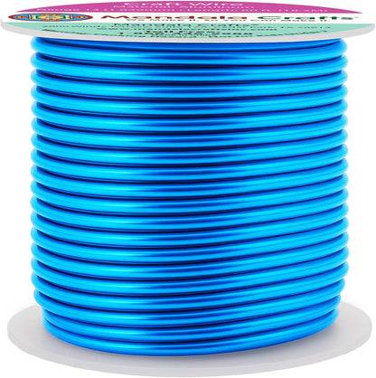 Mandala Crafts 13 Gauge Anodized Aluminum Craft Wire for Jewelry Making - 60 FT Colored Flexible Bondi Blue Wire - Bendable for Bonsai Armature Crafting Sculpting - Crafty Corner