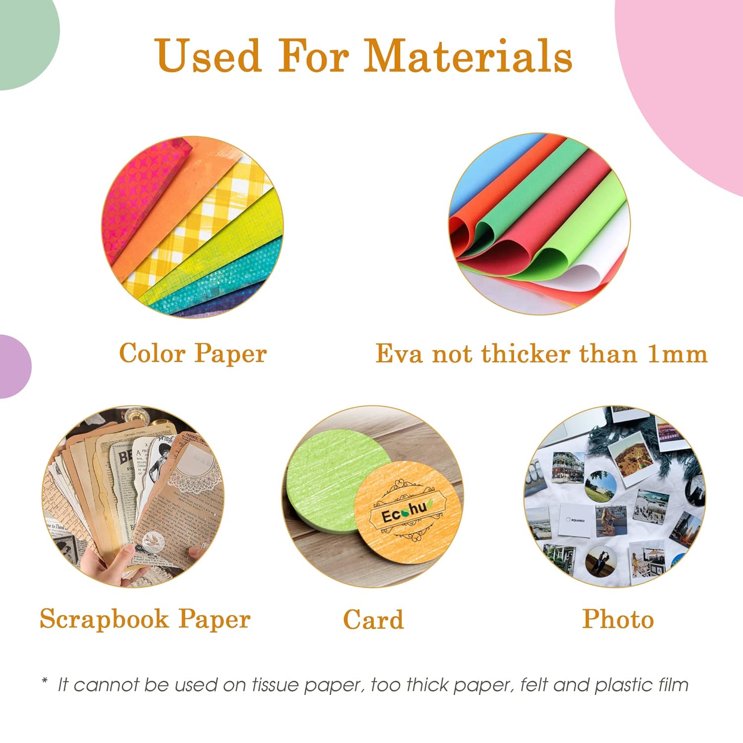 Set 5 Circle Paper Punch 0.3'' / 0.6'' / 1'' / 1.5'' / 2'', Scrapbooking Hole Punches Crafting, Design for Office Supplies, Card Making, DIY Photo Album. - Crafty Corner