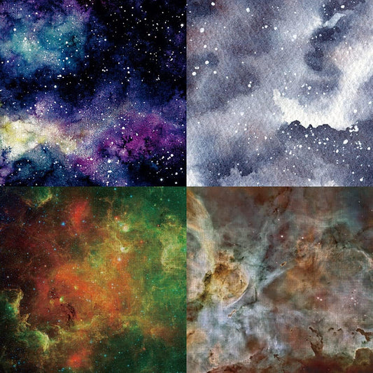 YASMEN Scrapbook Paper Pad, 24 Sheets Celestial Themed Mixture Colored Paper, 6"×6” Space Galaxy Cardstock Pads for Card Making,Designer Junk Journal, Planners, Background Borders Greeting Cards - Crafty Corner