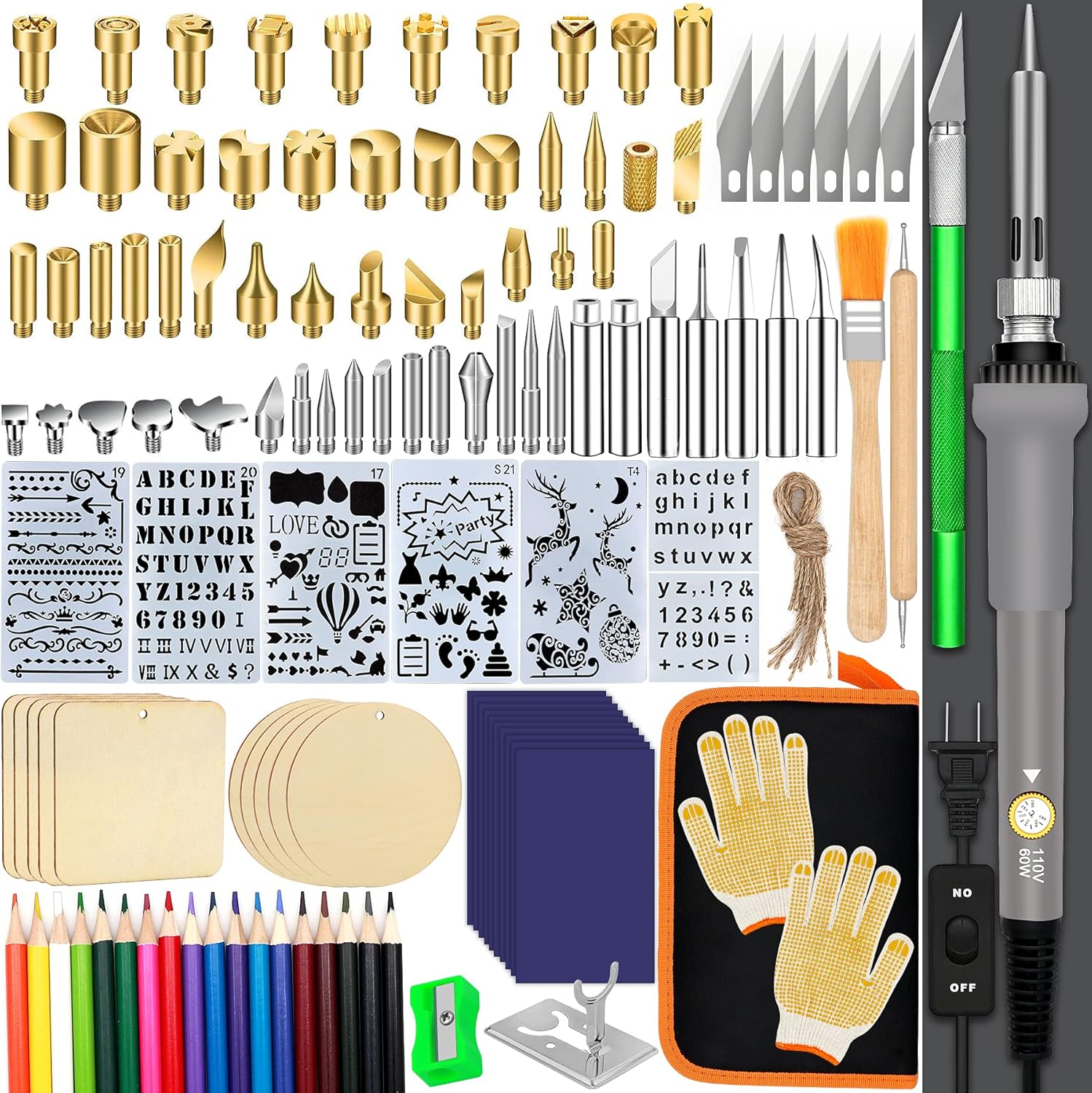 137PCS Wood burning Kit, DIY Creative Tool Set Soldering Woodburning Pen with Adjustable Temperature and Wood Piece for Embossing Carving Tips - Crafty Corner