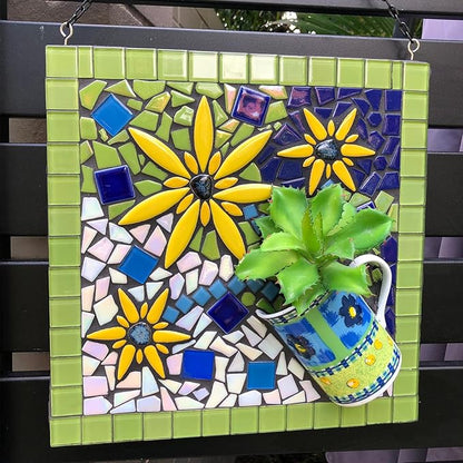 Youway Style Green Glass Mosaic Tiles for Crafts Bulk,200g Broken Glass Tiles for DIY Spring Mosaic Art Decor,Garden Mosaic Supplies