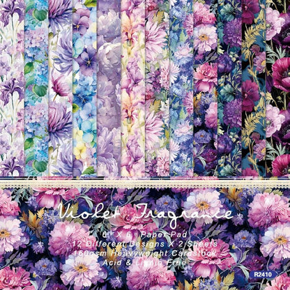 Purple Floral Scrapbook Paper Pad Color Flower Patterned Paper 6×6,24 Sheets Single-Sided Floral Scrapbooking CardStock Papers Pad for Holiday Cardmaking DIY Origami Journaling. - Crafty Corner