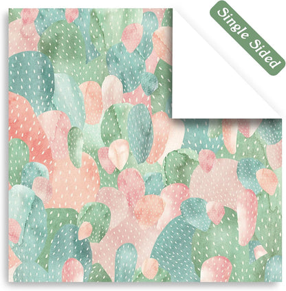 48 Sheets 24 Designs Scrapbook Paper Pad, 6"×6" Single-Sided Decopodge Craft Cardstock Paper,Scrapbooking DIY Decorative Background Cardmaking Supplies.Cactus&Cartoon - Crafty Corner