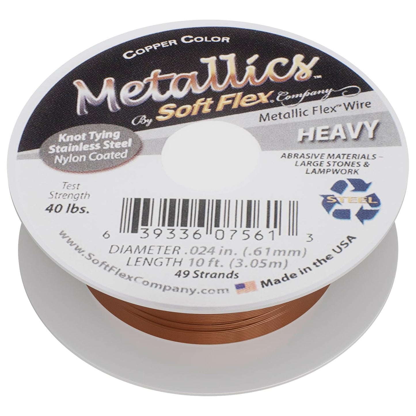 Soft Flex 49 Strand Beading Wire - Heavy 0.24 Diameter - 10 Feet Nylon Design Wire - Crafty Corner