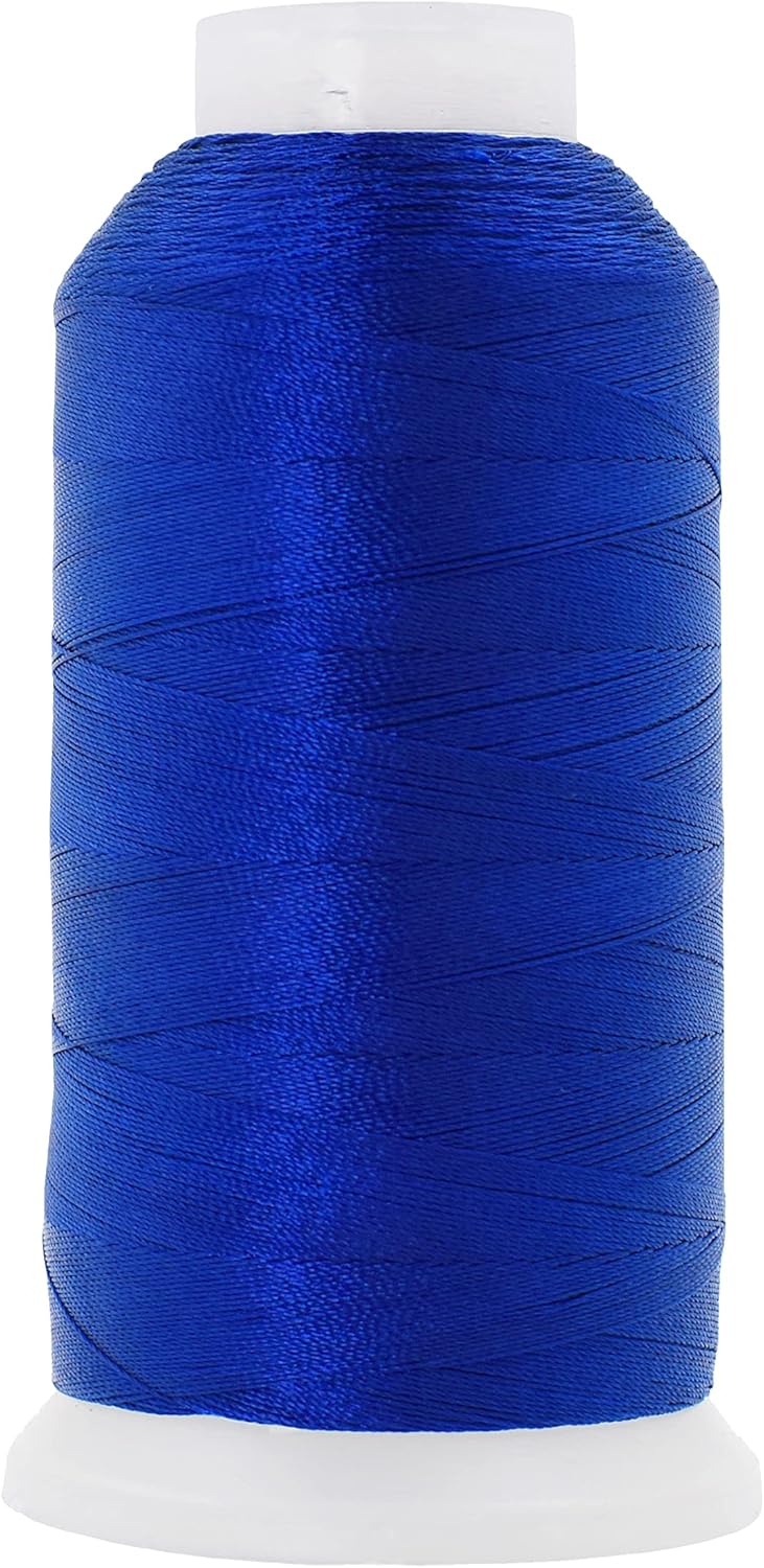 Mandala Crafts Royal Blue Heavy Duty Thread - 1500 Yds Tex 70 for Sewing, Drapery, Jeans, Leather, Hair, Bonded Polyester Outdoor Marine Upholstery