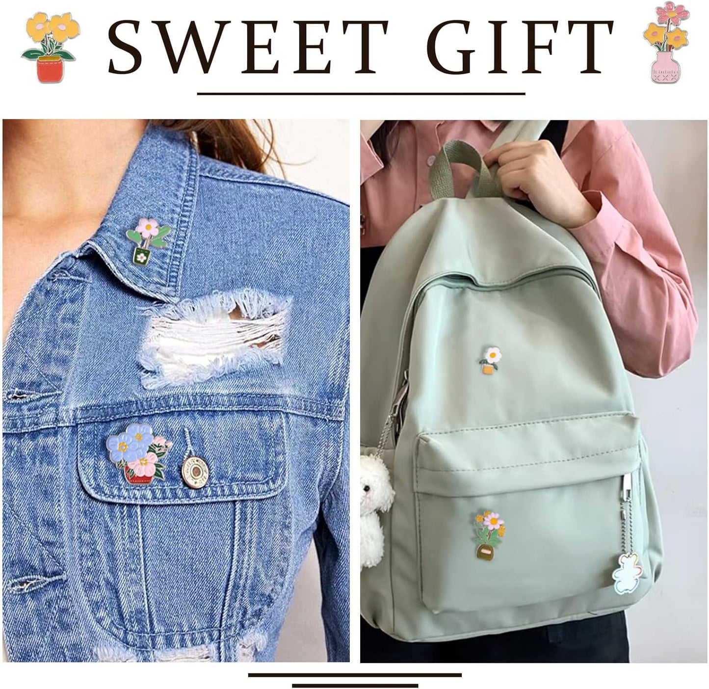 Mixed Enamel Pins for Backpacks, Beadthoven Cute Enamel Brooch Pins Set, Funny Backpack Pins, Aesthetic Lapel Badge Pins Bulk for DIY Clothes Accessories Holiday Gifts