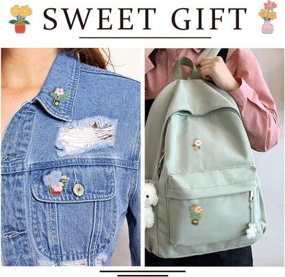 Mixed Enamel Pins for Backpacks, Beadthoven Cute Enamel Brooch Pins Set, Funny Backpack Pins, Aesthetic Lapel Badge Pins Bulk for DIY Clothes Accessories Holiday Gifts