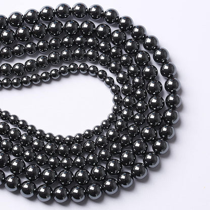 71pcs 6mm AAA Black Hematite Beads Natural Stone Gemstone Round Loose Beads for Jewelry Making DIY Bracelets Necklace Earrings