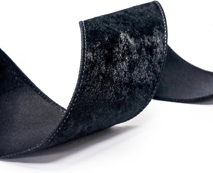 Black Velvet Ribbon 2.5 Inch x 10 Yards for Christmas Tree Topper Home Decoration Wreath Gift Wrapping DIY Craft - Crafty Corner
