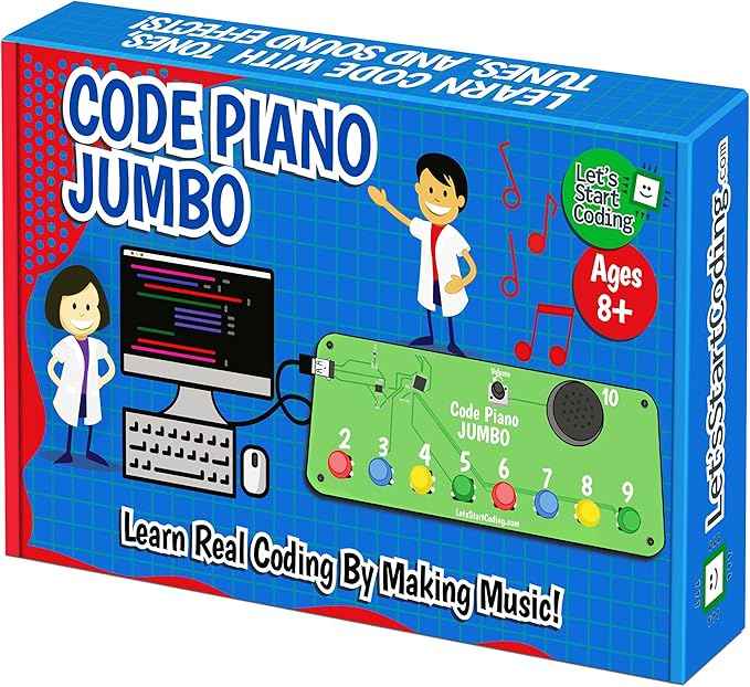 Code Piano Jumbo STEM Coding Toy for Kids 8-12+ and Teens. Learn Real C++ Coding Skills. Includes 20+ Online Projects in Typed Programming. Boys & Girls Create Songs & Sound Effects.