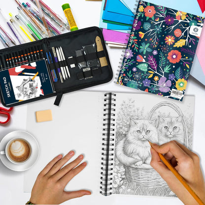 conda 8.5"x11" Sketch Book, 80 Sheets (68 lb/100gsm), Spiral Bound Artist Sketch Pad, Durable Acid Free Drawing Paper for Drawing Painting - Crafty Corner