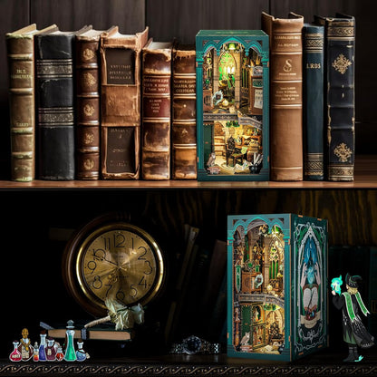 CUTEBEE Book Nook Kit, DIY Booknook Miniature House Tiny House 3D Wooden Puzzle Dollhouse Kit for Adults and Teens, Bookshelf Insert Decor, DIY Craft Gift Model Build