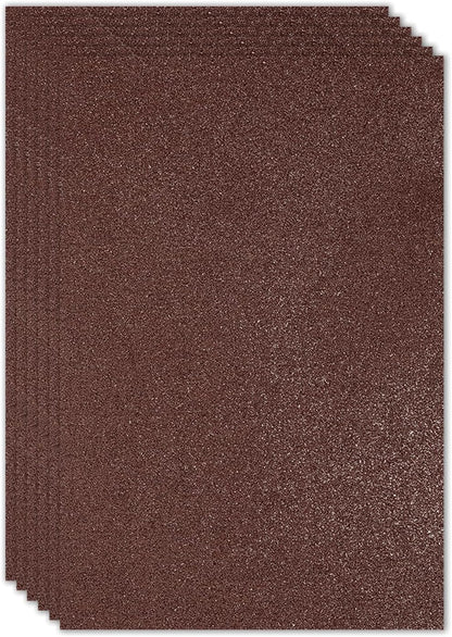 PATIKIL 2mm(1/10") Thick Non Adhesive Glitter Foam Sheet 16x24inch(40x60cm) Coffee, EVA Shiny Foam Board for Craft, 6 Pcs