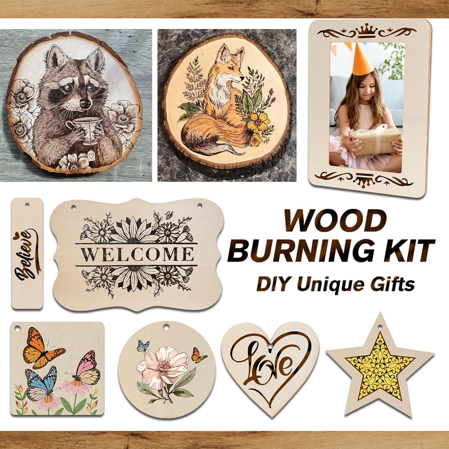 K KERNOWO Wood Burning Kit - 81Pcs All-in-One Wood Burning Tool Pen Adjustable Temperature Wood Burner Kit Crafts Gifts for Adults & Teens, Woodburning Kits for Beginner Pyrography - Crafty Corner
