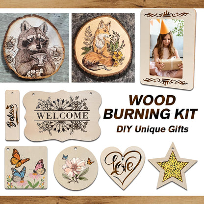 K KERNOWO Wood Burning Kit - 81Pcs All-in-One Wood Burning Tool Pen Adjustable Temperature Wood Burner Kit Crafts Gifts for Adults & Teens, Woodburning Kits for Beginner Pyrography - Crafty Corner