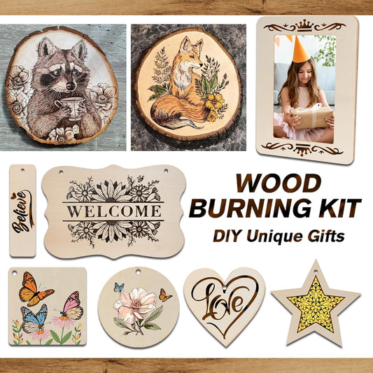 K KERNOWO Wood Burning Kit - 81Pcs All-in-One Wood Burning Tool Pen Adjustable Temperature Wood Burner Kit Crafts Gifts for Adults & Teens, Woodburning Kits for Beginner Pyrography - Crafty Corner