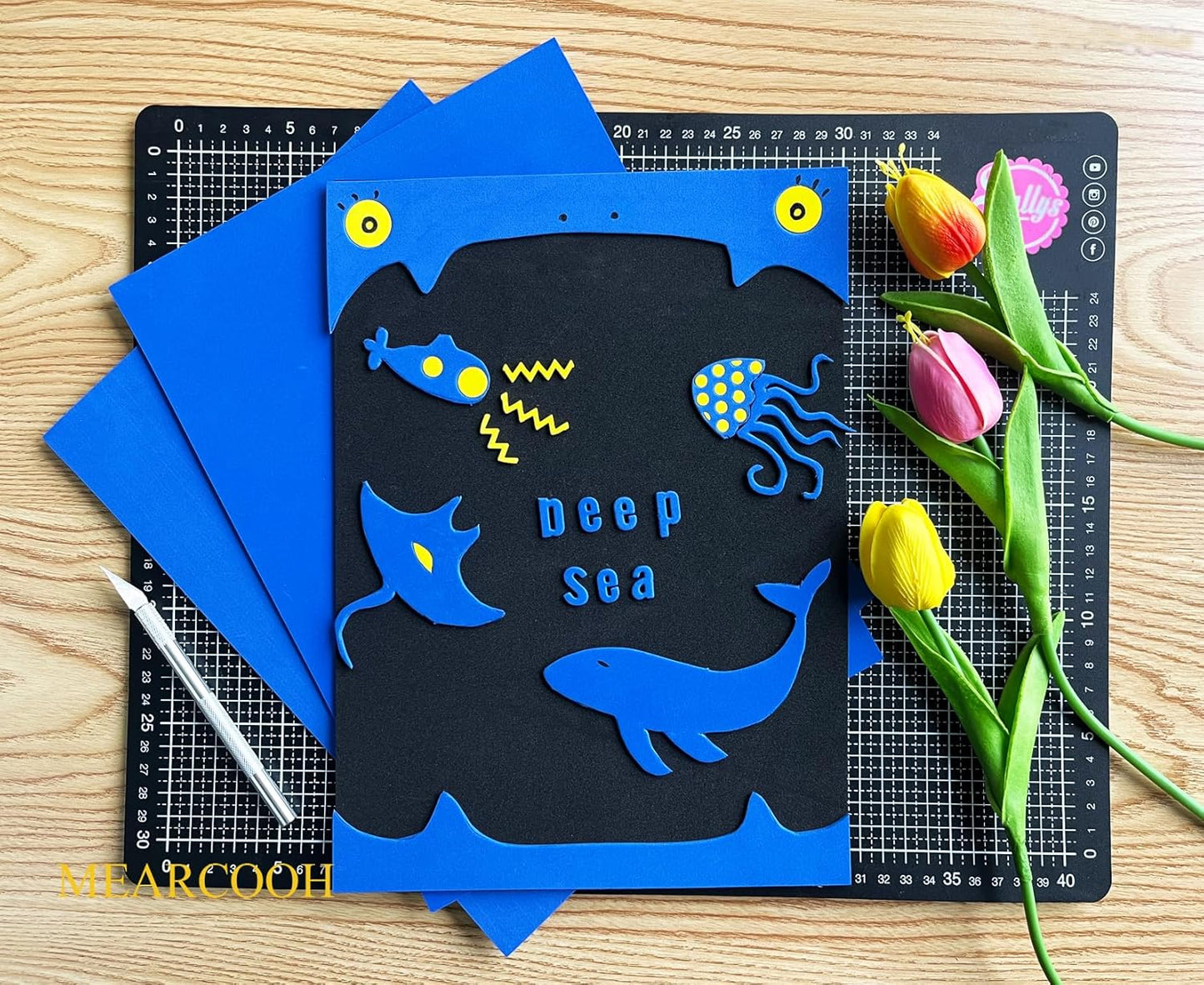 MEARCOOH Blue Foam Sheets Crafts 9x12 Inch 2mm Eva Color Craft Foam Paper for Crafts Project Preschoolers Classroom Scrapbooking DIY Cosplay(10 Sheets) - Crafty Corner