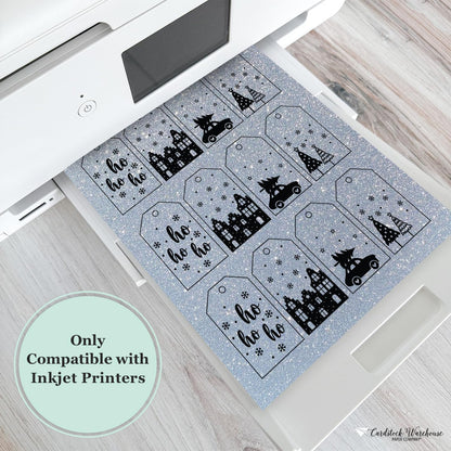 Cardstock Warehouse Diamond Print Inkjet Glitter-Premium Silver Glitter Cardstock Paper – 15 Sheets, 8.5 x 11" - 104 lb/280 GSM for Inkjet Printing, Die-Cutting, Card Making, Crafts, and DIY Projects