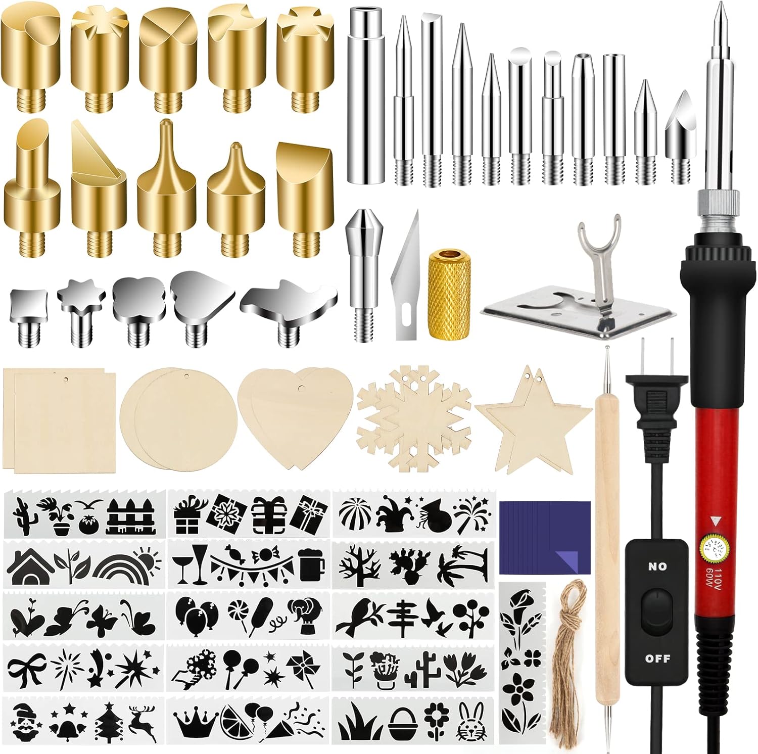 Wood Burning Kit for Beginners, 73PCS Professional Wood Burning Pen and Accessories Wooden Kits Embossing Carving and Wood Burning - Crafty Corner