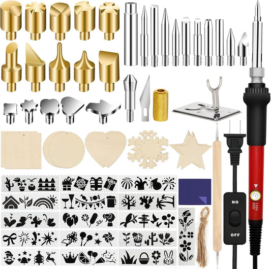 Wood Burning Kit for Beginners, 73PCS Professional Wood Burning Pen and Accessories Wooden Kits Embossing Carving and Wood Burning - Crafty Corner