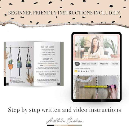 Macrame Kit-Black Edition-Makes 3 Macrame Plant Hangers with Easy to Follow Instructions for Adult Beginners - Includes 109 Yards 3mm Cotton Macrame Cord, Wooden Beads & Custom Instruction Booklet