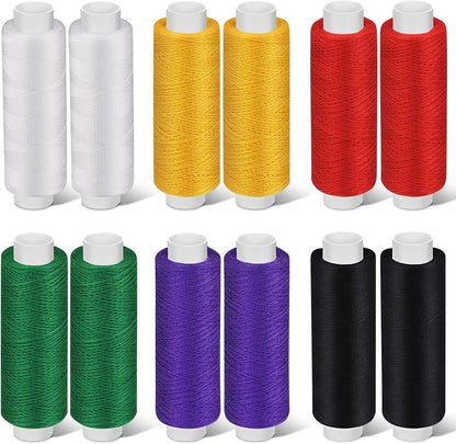Bupete 12 Rolls Thread for Sewing, 200 Yards Each Roll Sewing Thread, Polyester Threads for Sewing Machine Embroidery Hand Stitching