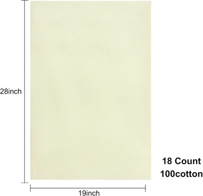 Aida Cloth 18 Count Cross Stitch Fabric,19×28inch (18CT,Off White)