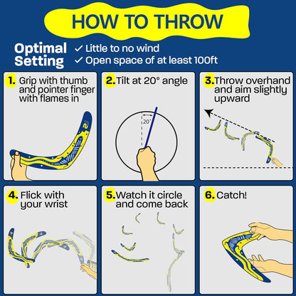 Boomerang for Adults & Kids - Fun Easy to Throw Boomerangs That Really Work - Soft to Catch Best Stocking Stuffer Gifts for Boys & Girls - Outdoor Gifts for Men & Women - 2025 Gift Idea for Teen Boys