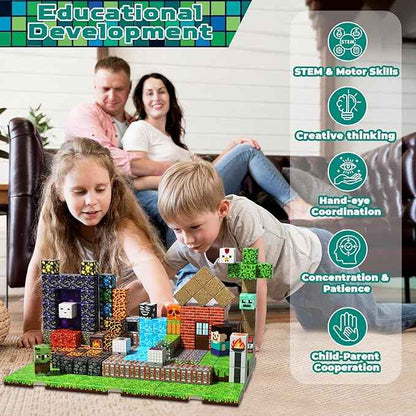 Magnetic Blocks - 200PCS Magnetic Blocks with 6 Base Plate, Magnetic Building Blocks for Kids Ages 4 5 6 7 8, Stacking Magnets for Kids, Birthday Gifts for 3-10 Year Old Boy Girls, STEM Toys